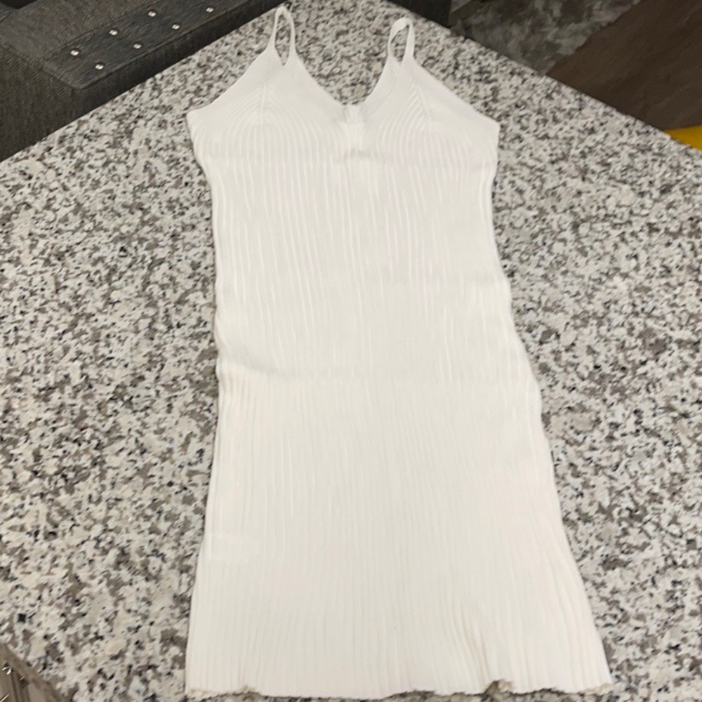 Sleeveless V Neck Spaghetti Strap Knit Dress